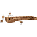 Meridian Shaggy Saddle Corduroy Performance Fabric Modular Sectional IMAGE 13