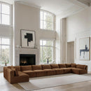 Meridian Shaggy Saddle Corduroy Performance Fabric Modular Sectional IMAGE 2