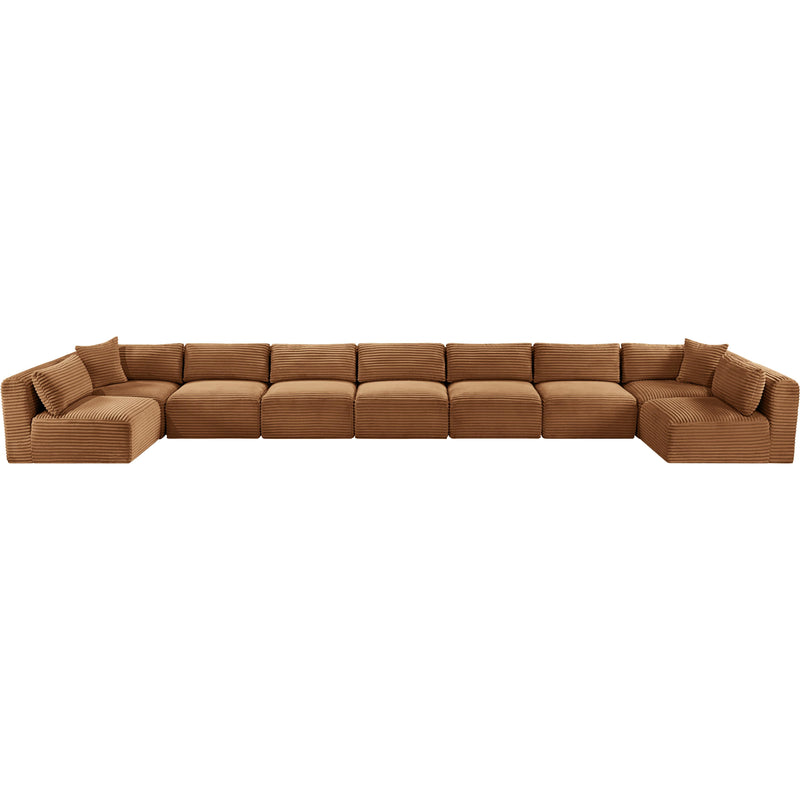 Meridian Shaggy Saddle Corduroy Performance Fabric Modular Sectional IMAGE 6