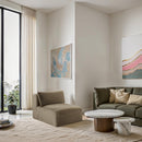 Meridian Shaggy Taupe Corduroy Performance Fabric Armless Chair IMAGE 2