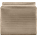 Meridian Shaggy Taupe Corduroy Performance Fabric Armless Chair IMAGE 5