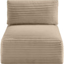 Meridian Shaggy Taupe Corduroy Performance Fabric Armless Chair IMAGE 6