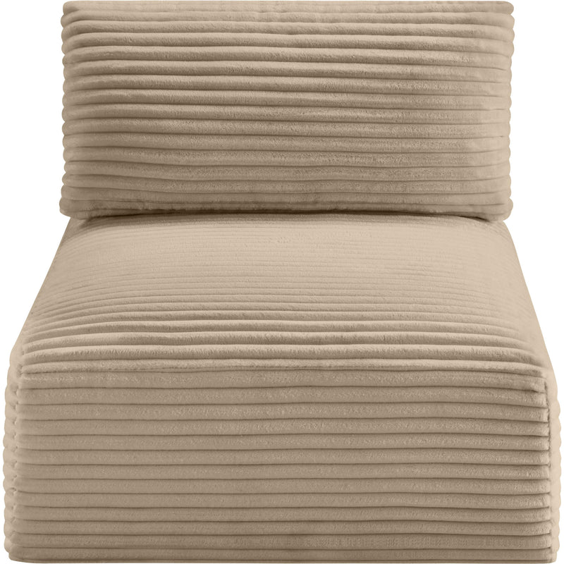 Meridian Shaggy Taupe Corduroy Performance Fabric Armless Chair IMAGE 6