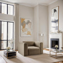 Meridian Shaggy Taupe Corduroy Performance Fabric Arm Chair IMAGE 2