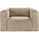 Meridian Shaggy Taupe Corduroy Performance Fabric Arm Chair IMAGE 3