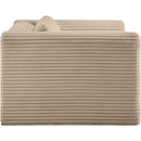 Meridian Shaggy Taupe Corduroy Performance Fabric Arm Chair IMAGE 4