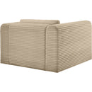 Meridian Shaggy Taupe Corduroy Performance Fabric Arm Chair IMAGE 7