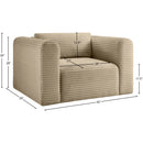 Meridian Shaggy Taupe Corduroy Performance Fabric Arm Chair IMAGE 9