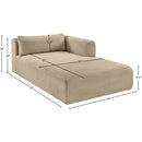 Meridian Shaggy Taupe Corduroy Performance Fabric Chaise IMAGE 11