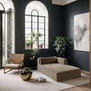 Meridian Shaggy Taupe Corduroy Performance Fabric Chaise IMAGE 2