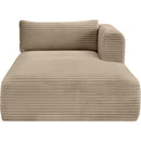 Meridian Shaggy Taupe Corduroy Performance Fabric Chaise IMAGE 3