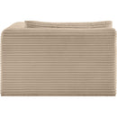 Meridian Shaggy Taupe Corduroy Performance Fabric Chaise IMAGE 4