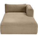 Meridian Shaggy Taupe Corduroy Performance Fabric Chaise IMAGE 6