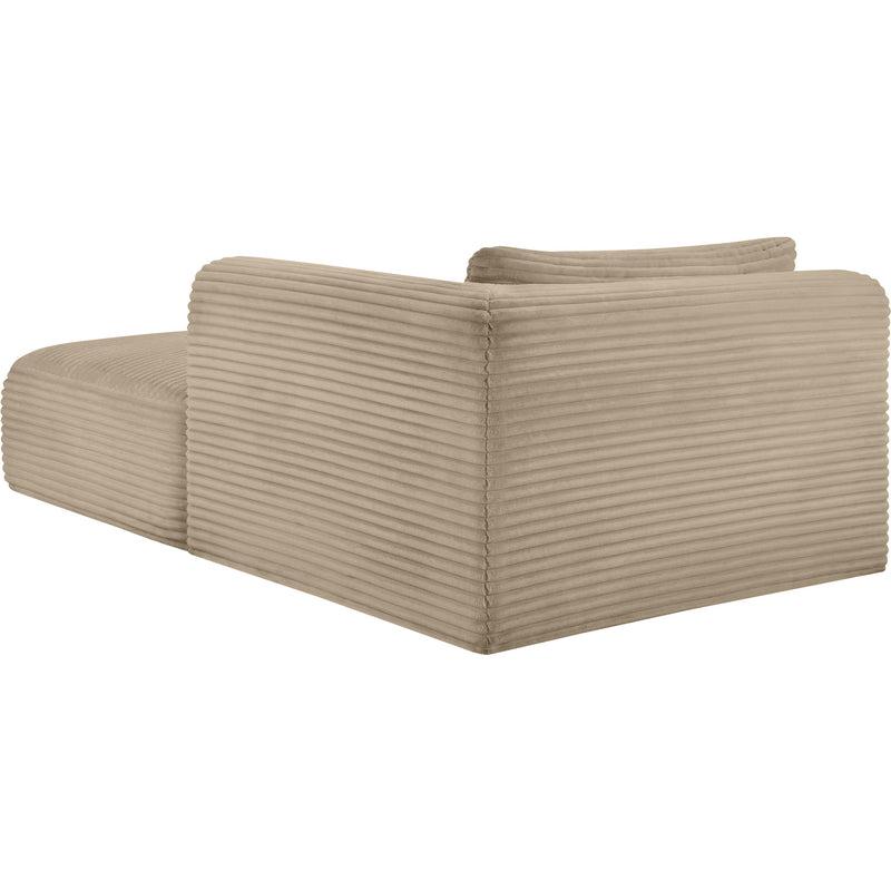 Meridian Shaggy Taupe Corduroy Performance Fabric Chaise IMAGE 7