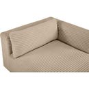 Meridian Shaggy Taupe Corduroy Performance Fabric Chaise IMAGE 8