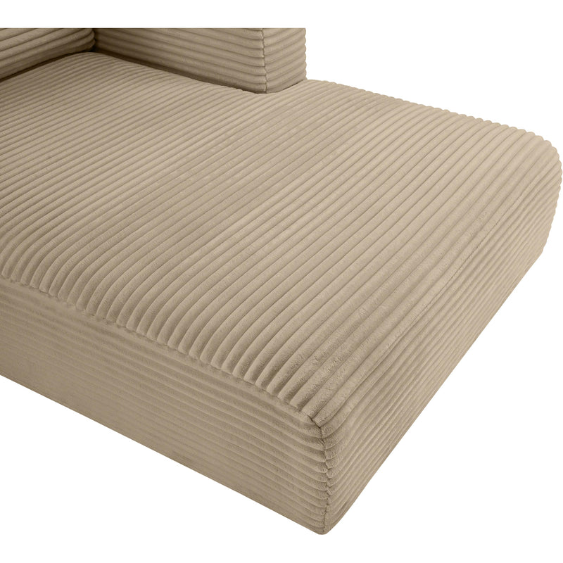Meridian Shaggy Taupe Corduroy Performance Fabric Chaise IMAGE 9