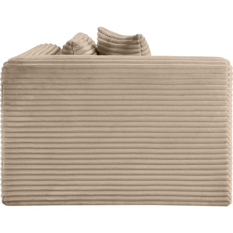 Meridian Shaggy Taupe Corduroy Performance Fabric Corner Chair IMAGE 5