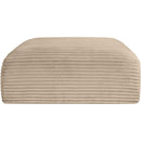 Meridian Shaggy Taupe Corduroy Performance Fabric Ottoman IMAGE 3