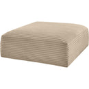 Meridian Shaggy Taupe Corduroy Performance Fabric Ottoman IMAGE 4