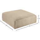 Meridian Shaggy Taupe Corduroy Performance Fabric Ottoman IMAGE 7