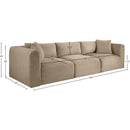 Meridian Shaggy Taupe Corduroy Performance Fabric Modular Sofa IMAGE 11