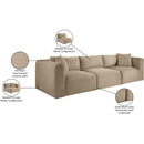 Meridian Shaggy Taupe Corduroy Performance Fabric Modular Sofa IMAGE 12