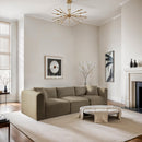 Meridian Shaggy Taupe Corduroy Performance Fabric Modular Sofa IMAGE 2