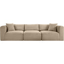 Meridian Shaggy Taupe Corduroy Performance Fabric Modular Sofa IMAGE 3