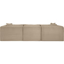 Meridian Shaggy Taupe Corduroy Performance Fabric Modular Sofa IMAGE 5
