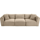 Meridian Shaggy Taupe Corduroy Performance Fabric Modular Sofa IMAGE 6