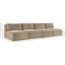 Meridian Shaggy Taupe Corduroy Performance Fabric Modular Sofa IMAGE 10