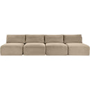 Meridian Shaggy Taupe Corduroy Performance Fabric Modular Sofa IMAGE 3