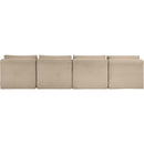 Meridian Shaggy Taupe Corduroy Performance Fabric Modular Sofa IMAGE 5