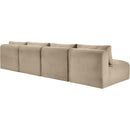 Meridian Shaggy Taupe Corduroy Performance Fabric Modular Sofa IMAGE 7