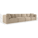Meridian Shaggy Taupe Corduroy Performance Fabric Modular Sofa IMAGE 11