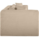 Meridian Shaggy Taupe Corduroy Performance Fabric Modular Sofa IMAGE 4