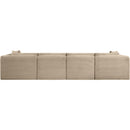 Meridian Shaggy Taupe Corduroy Performance Fabric Modular Sofa IMAGE 5