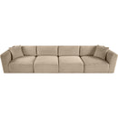 Meridian Shaggy Taupe Corduroy Performance Fabric Modular Sofa IMAGE 6