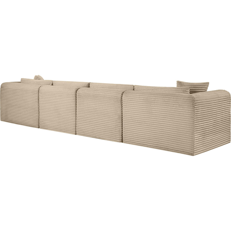 Meridian Shaggy Taupe Corduroy Performance Fabric Modular Sofa IMAGE 7