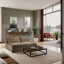 Meridian Shaggy Taupe Corduroy Performance Fabric Modular Sofa IMAGE 2