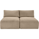 Meridian Shaggy Taupe Corduroy Performance Fabric Modular Sofa IMAGE 3