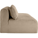 Meridian Shaggy Taupe Corduroy Performance Fabric Modular Sofa IMAGE 4