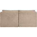Meridian Shaggy Taupe Corduroy Performance Fabric Modular Sofa IMAGE 5