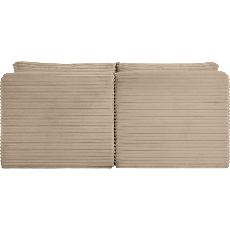 Meridian Shaggy Taupe Corduroy Performance Fabric Modular Sofa IMAGE 5