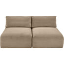 Meridian Shaggy Taupe Corduroy Performance Fabric Modular Sofa IMAGE 6