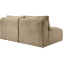Meridian Shaggy Taupe Corduroy Performance Fabric Modular Sofa IMAGE 7