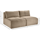 Meridian Shaggy Taupe Corduroy Performance Fabric Modular Sofa IMAGE 9