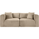 Meridian Shaggy Taupe Corduroy Performance Fabric Modular Sofa IMAGE 3