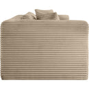 Meridian Shaggy Taupe Corduroy Performance Fabric Modular Sofa IMAGE 4