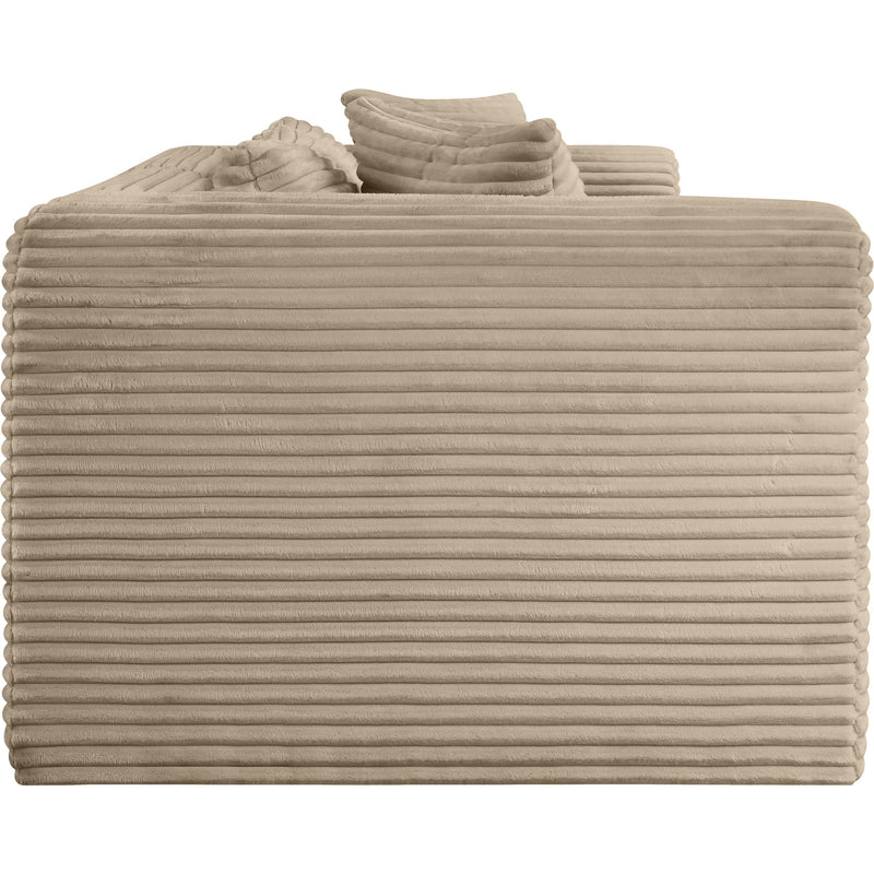 Meridian Shaggy Taupe Corduroy Performance Fabric Modular Sofa IMAGE 4